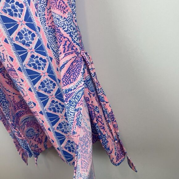 Lilly Pulitzer Donna Romper Size 2 Pink Blue Skort 001558 - Picture 7 of 8
